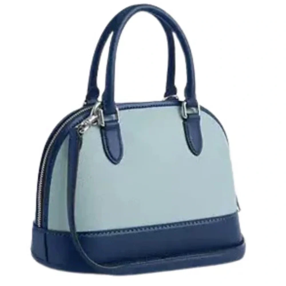 Coach Two-Tone Light Blue and Navy Dome Satchel